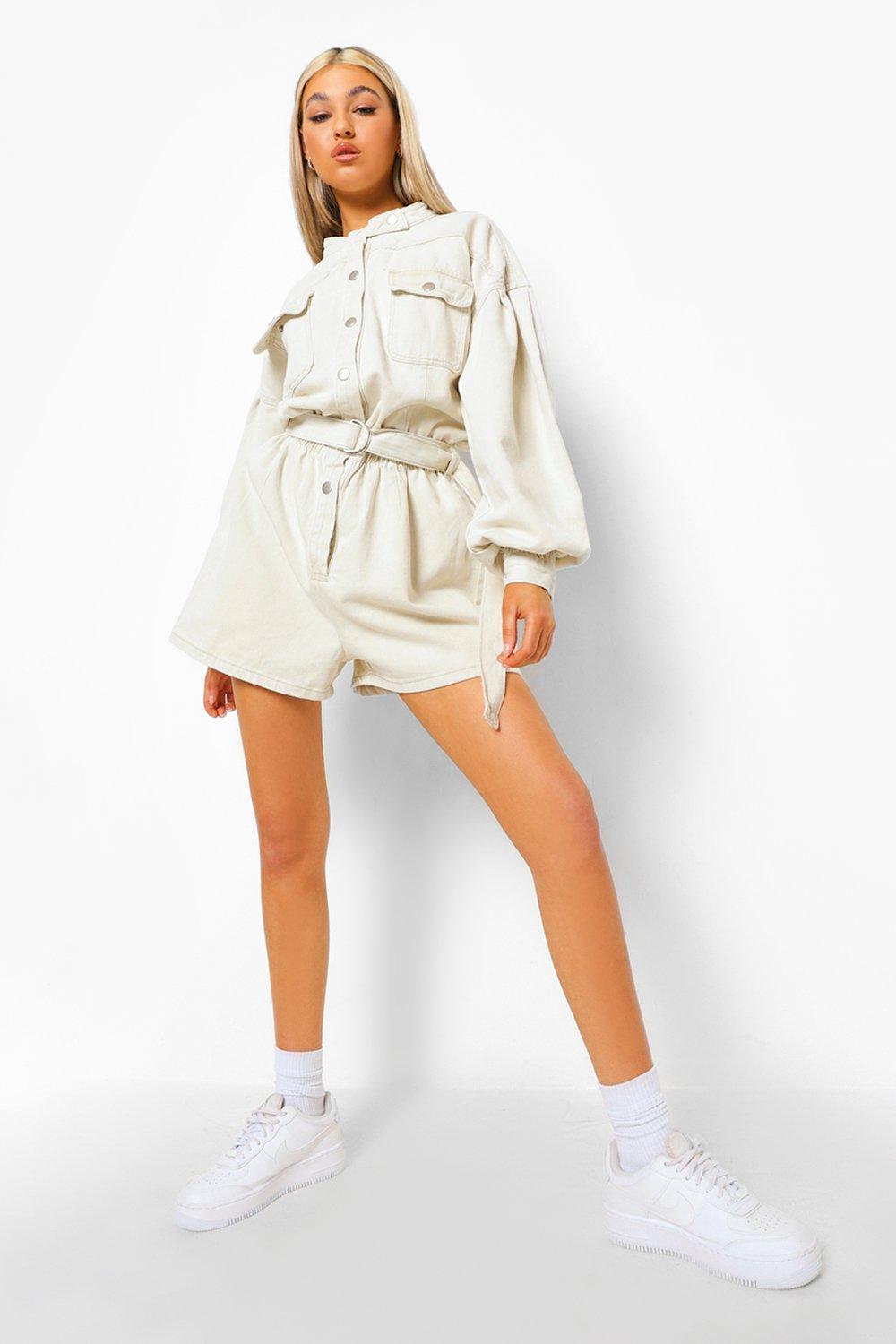 Denim store utility playsuit